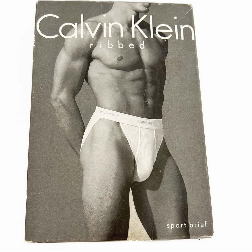 NIB RARE VINTAGE 1994 Calvin Klein‎ Men's Ribbed Sport Brief White Small U2100